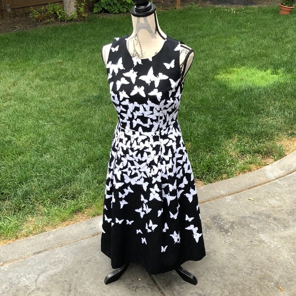 Talbots Dresses & Skirts - Talbots Black with White Butterflies Sundress Sz: 2